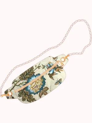 Kit complet banane Ivalo tissu vintage fleurs fond beige