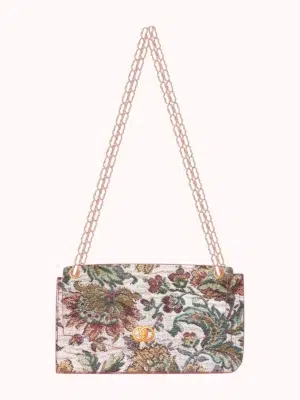 Kit complet sac Edgar jacquard vintage beige fleuris