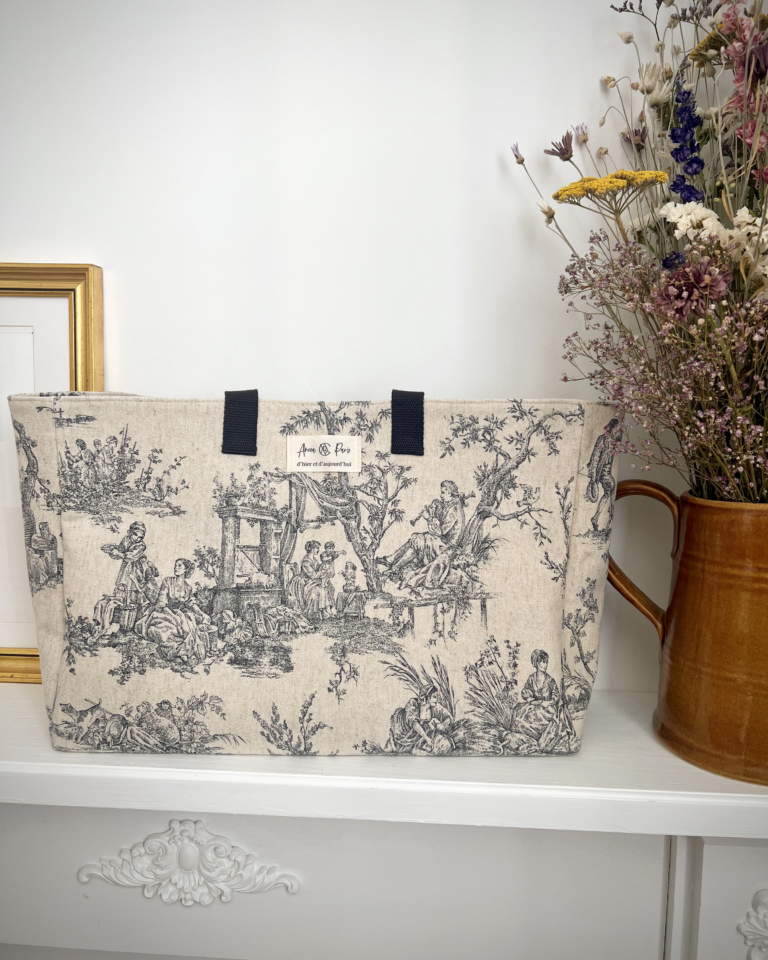 cabas Lotti toile de jouy