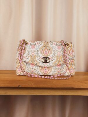 Kit complet sac Edgar tissu brodé blush